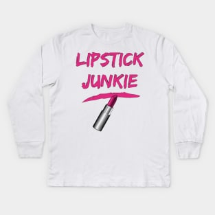 Lipstick Junkie Kids Long Sleeve T-Shirt